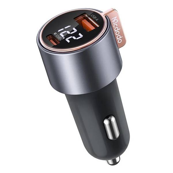 Mcdodo CC-3690 75W Dual-Port Fast Car Charger with USB-A & USB-C Digital Display Black